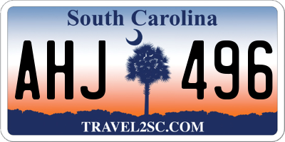 SC license plate AHJ496