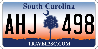 SC license plate AHJ498