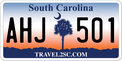SC license plate AHJ501