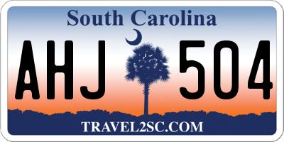 SC license plate AHJ504