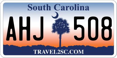 SC license plate AHJ508
