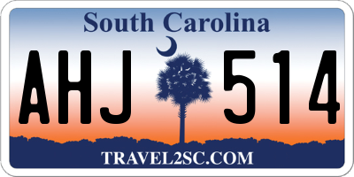 SC license plate AHJ514