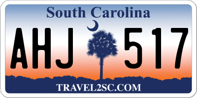 SC license plate AHJ517