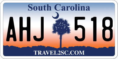 SC license plate AHJ518
