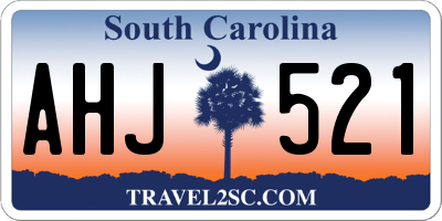 SC license plate AHJ521