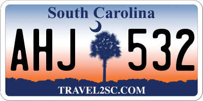 SC license plate AHJ532