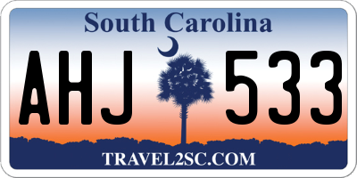 SC license plate AHJ533