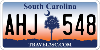 SC license plate AHJ548