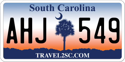 SC license plate AHJ549