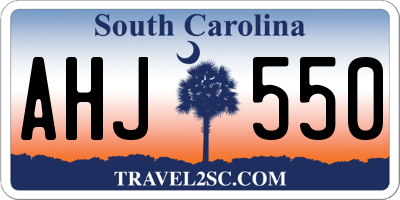 SC license plate AHJ550