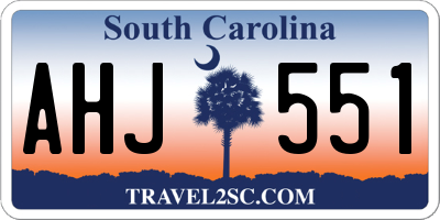 SC license plate AHJ551