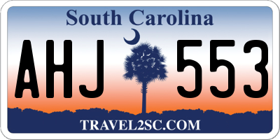 SC license plate AHJ553