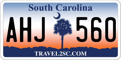 SC license plate AHJ560