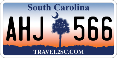 SC license plate AHJ566