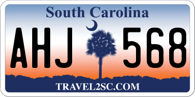 SC license plate AHJ568
