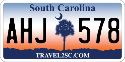 SC license plate AHJ578