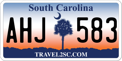 SC license plate AHJ583