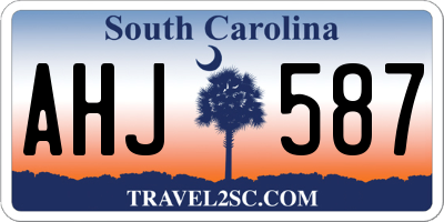 SC license plate AHJ587