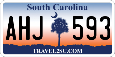 SC license plate AHJ593