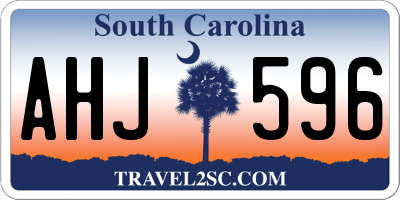 SC license plate AHJ596
