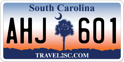 SC license plate AHJ601