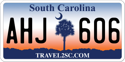SC license plate AHJ606