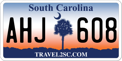 SC license plate AHJ608