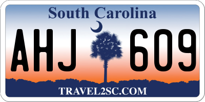SC license plate AHJ609