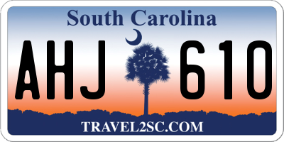 SC license plate AHJ610