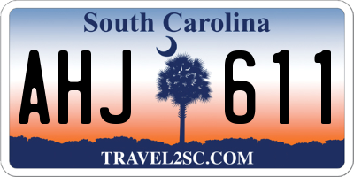 SC license plate AHJ611