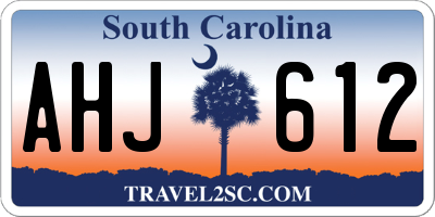 SC license plate AHJ612