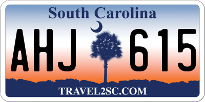 SC license plate AHJ615