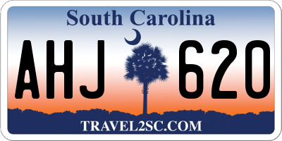 SC license plate AHJ620