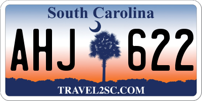 SC license plate AHJ622