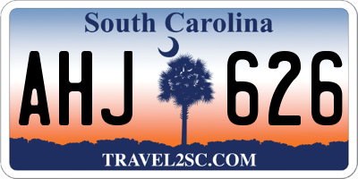 SC license plate AHJ626