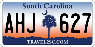 SC license plate AHJ627
