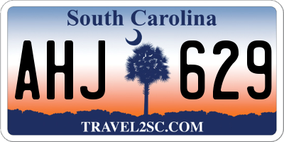 SC license plate AHJ629