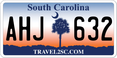 SC license plate AHJ632