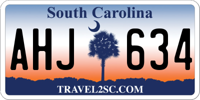 SC license plate AHJ634