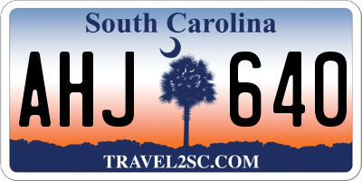 SC license plate AHJ640