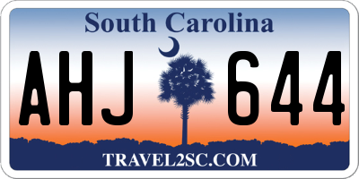 SC license plate AHJ644