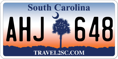 SC license plate AHJ648