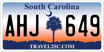 SC license plate AHJ649