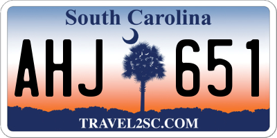 SC license plate AHJ651