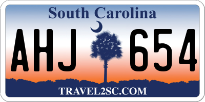 SC license plate AHJ654