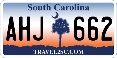 SC license plate AHJ662