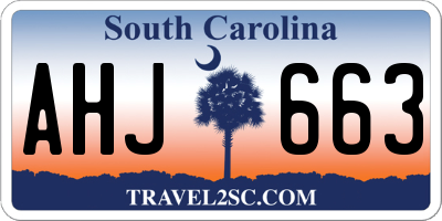 SC license plate AHJ663