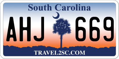 SC license plate AHJ669