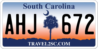 SC license plate AHJ672