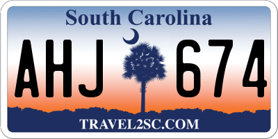 SC license plate AHJ674
